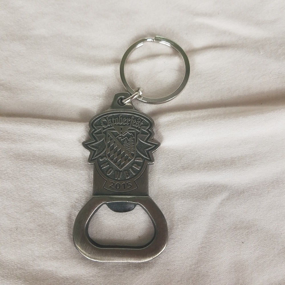 Snowbird Oktoberfest‎ Keychain Silver NEW 2015 Bottle Opener Metal brewmania